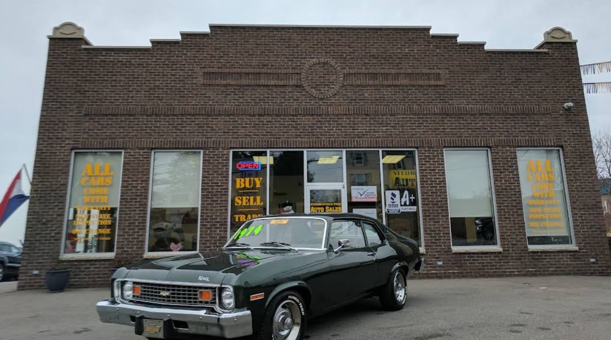Real auto body shop exterior